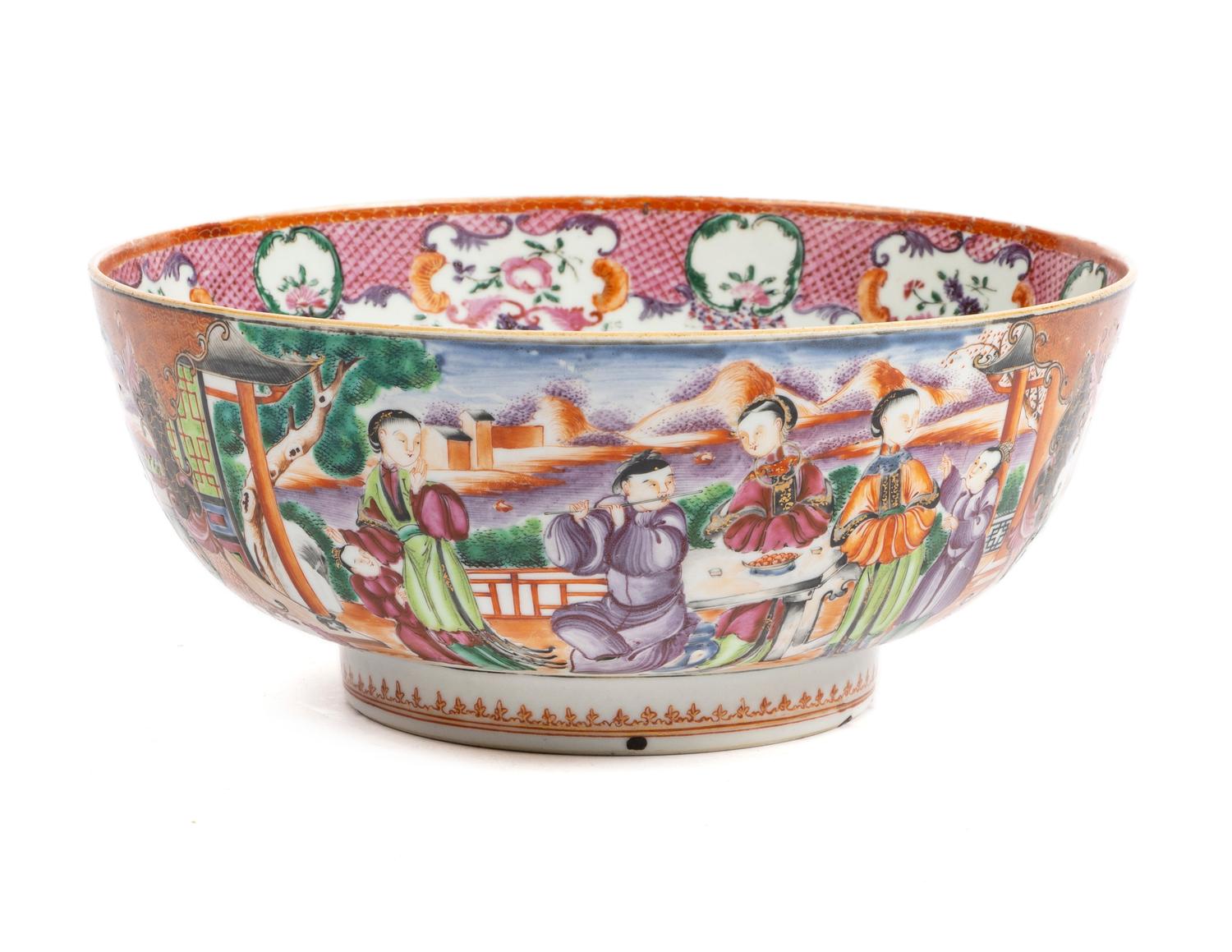 A Chinese Export Porcelain Punch Bowl