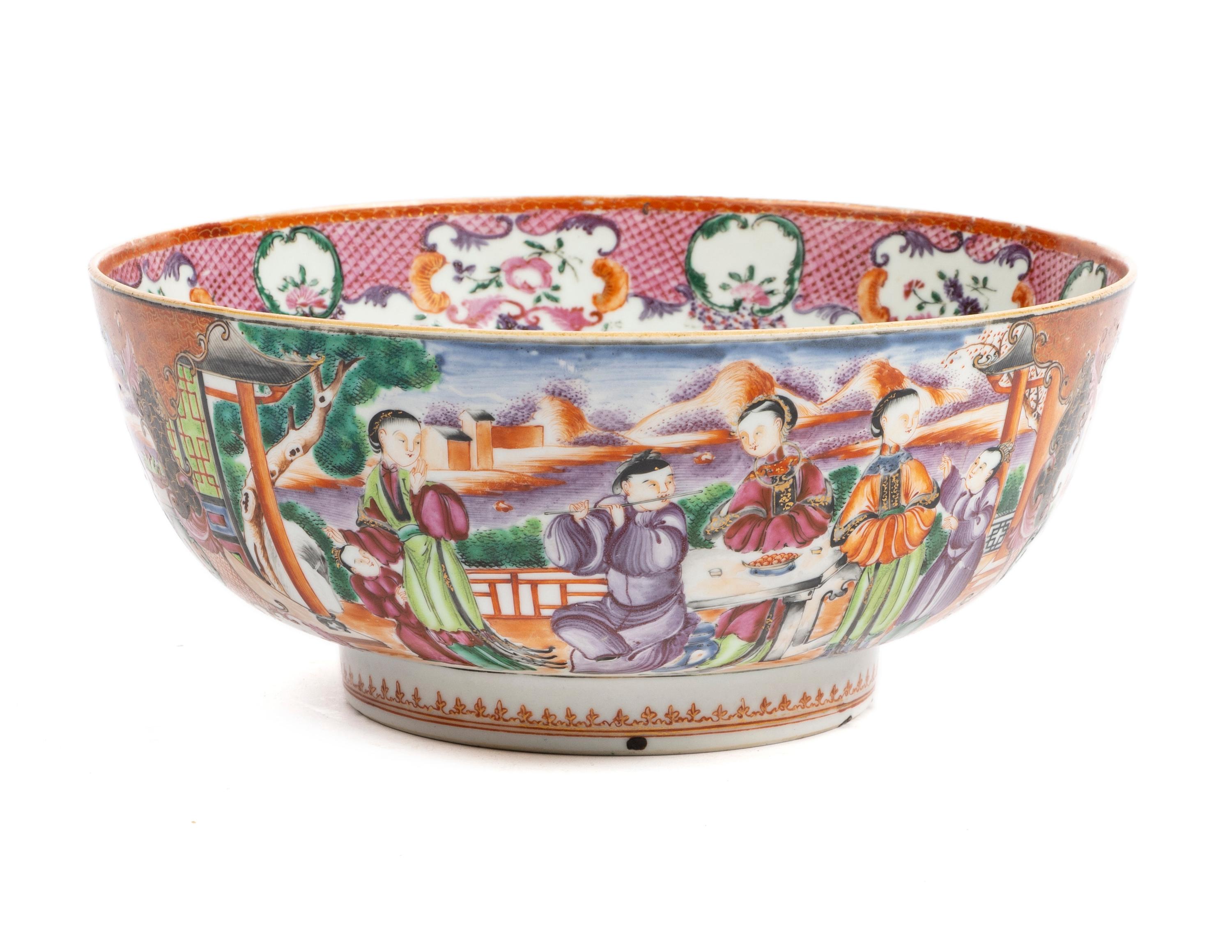 A Chinese Export Porcelain Punch Bowl