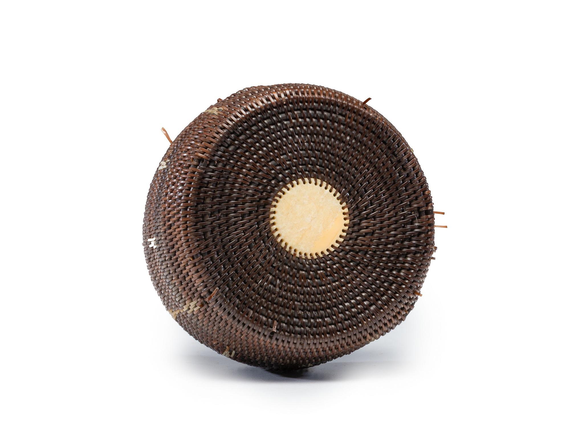 Iñupiat Baleen Basket, with Owl Finial