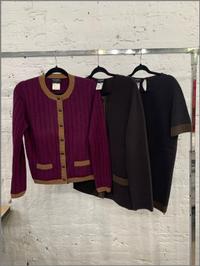 Three Chanel Knit Tops: One Cardigan, One Two-Piece Set, Fall 1997-1998