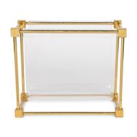 A Contemporary Brass and Acrylic Magazine Rack