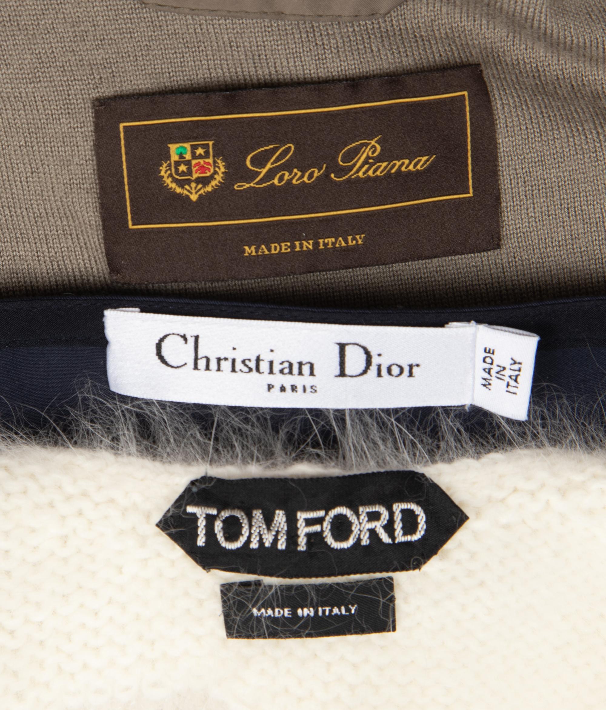 Three Designer Items by Loro Piana, Tom Ford, Christian Dior, c. 2019