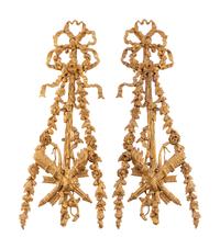 A Pair of French Giltwood Appliques