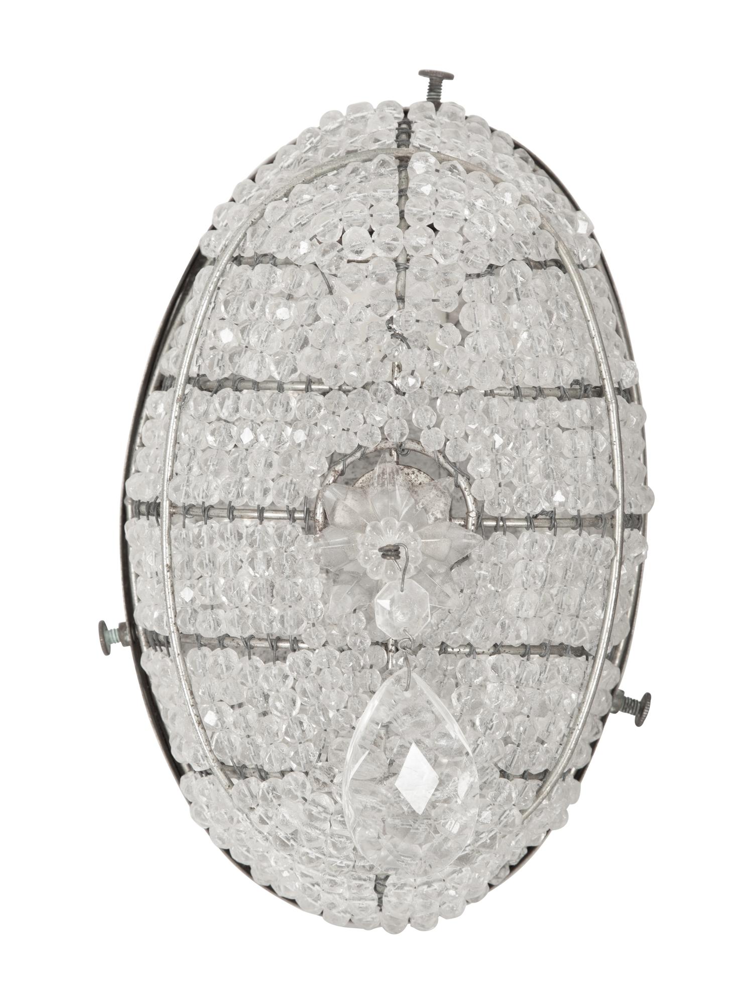 Four Regency Style Beaded Oval Wall Sconces