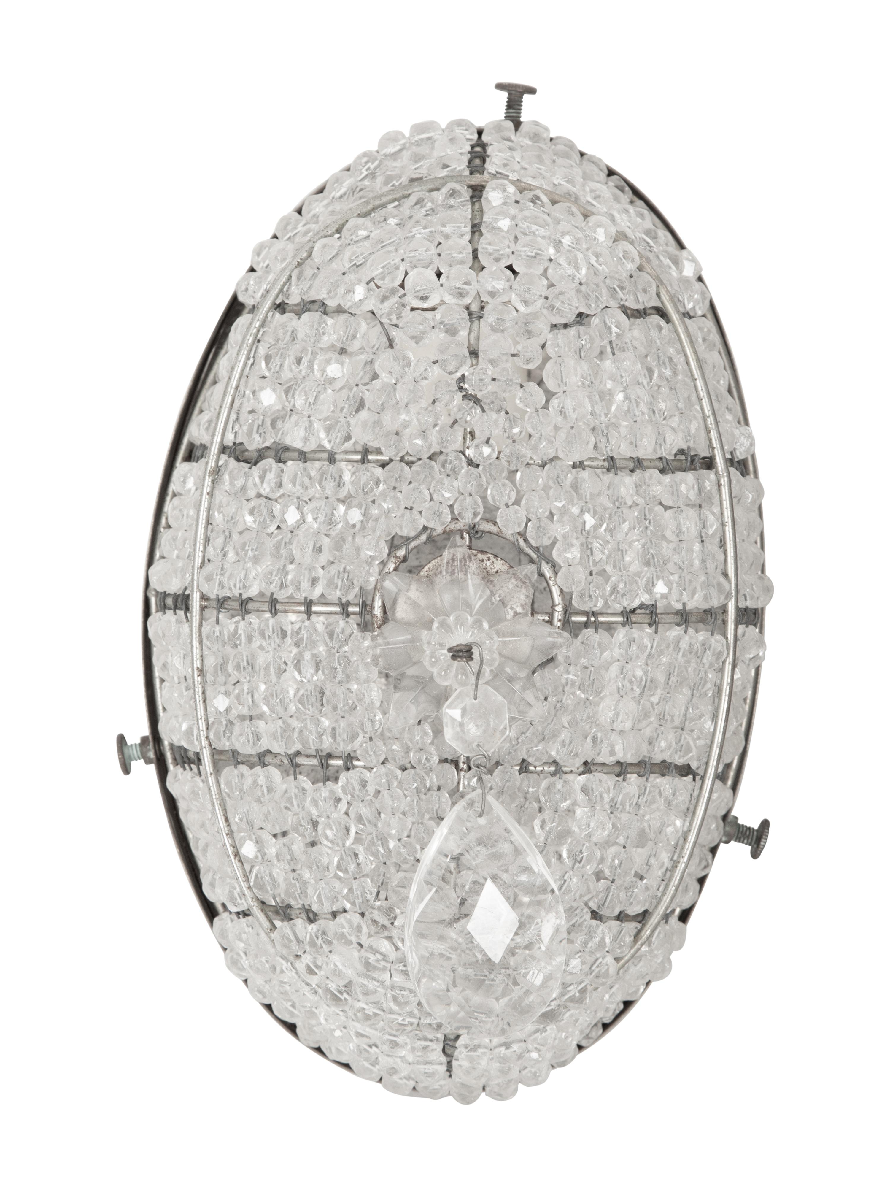 Four Regency Style Beaded Oval Wall Sconces