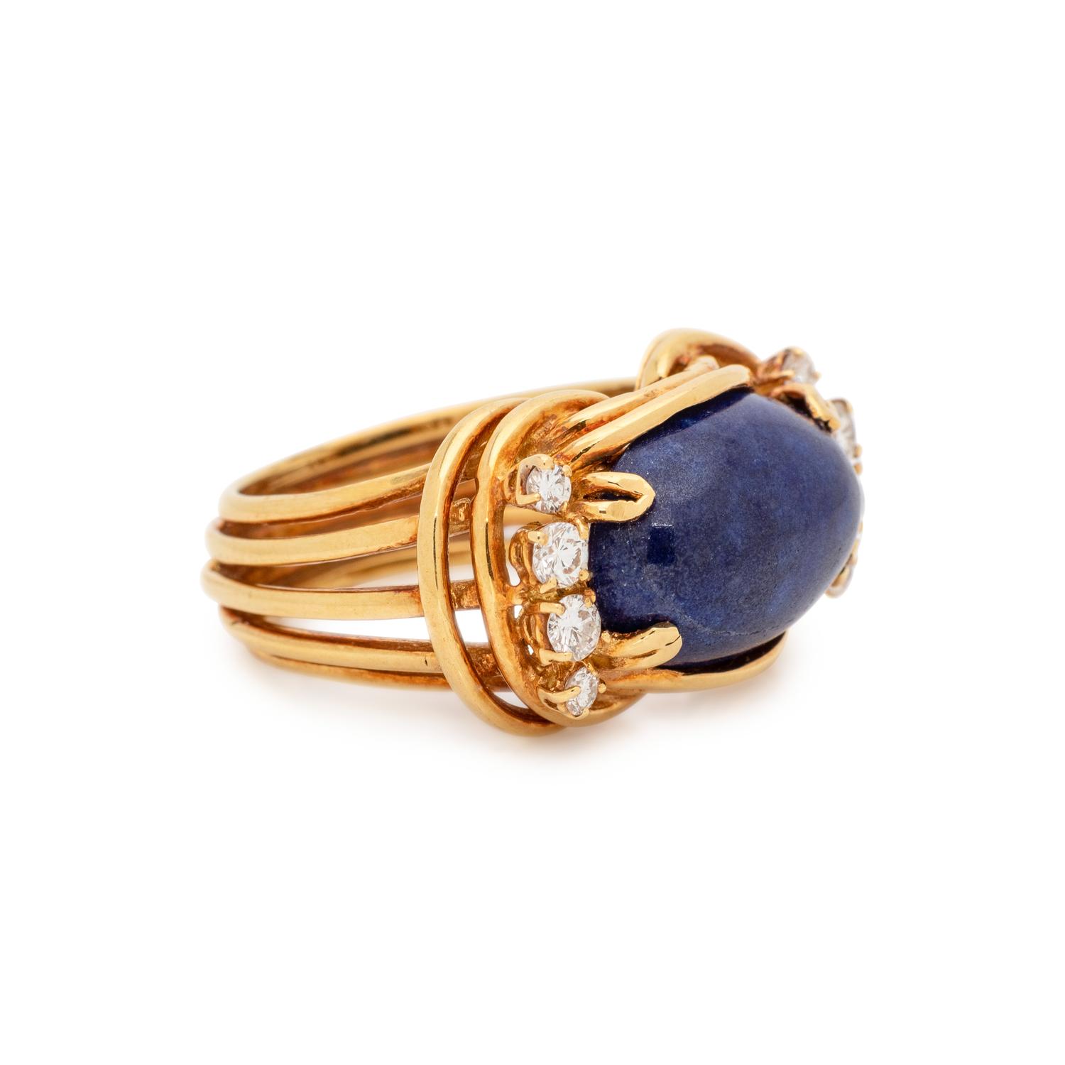 LAPIS LAZULI AND DIAMOND RING