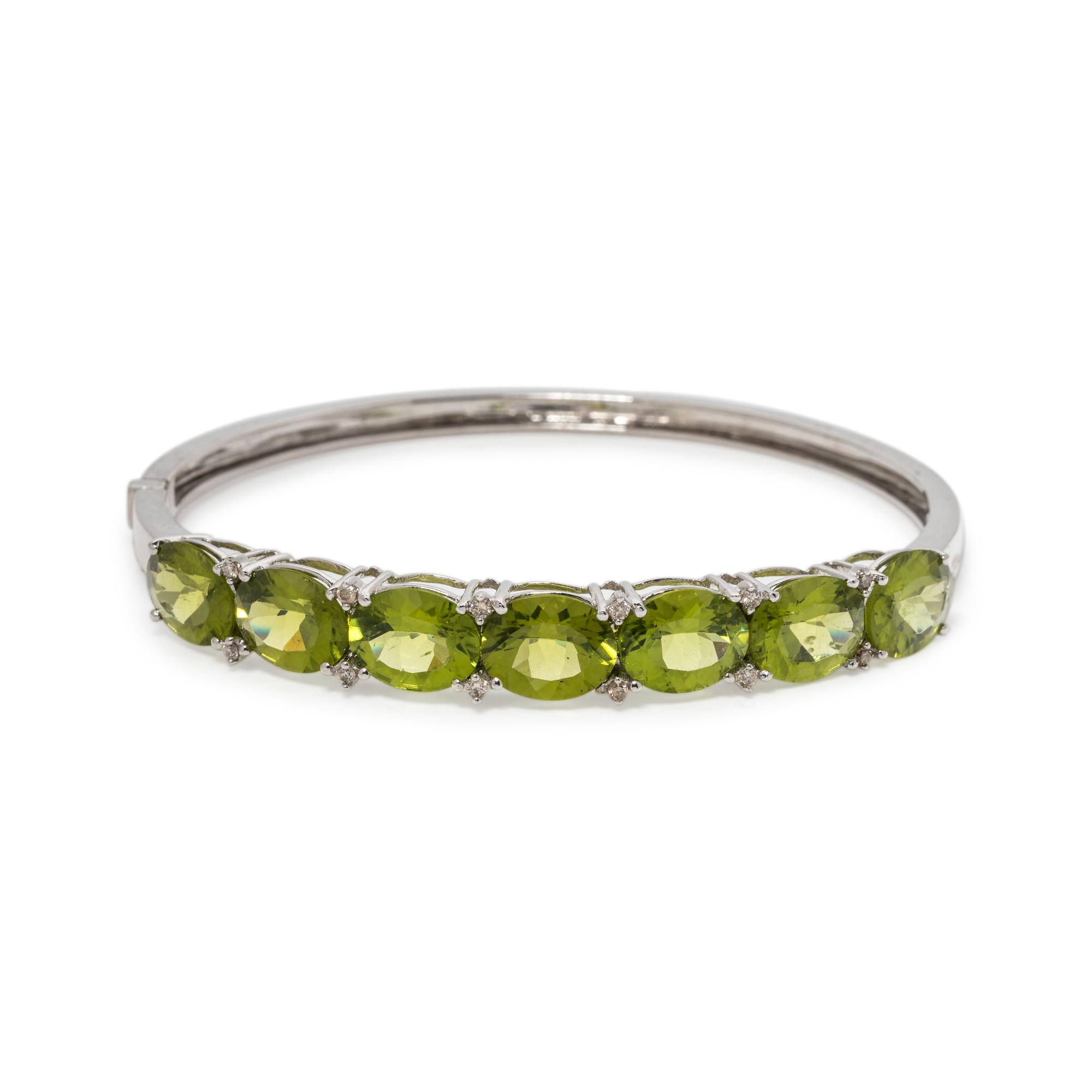 PERIDOT AND DIAMOND BANGLE BRACELET
