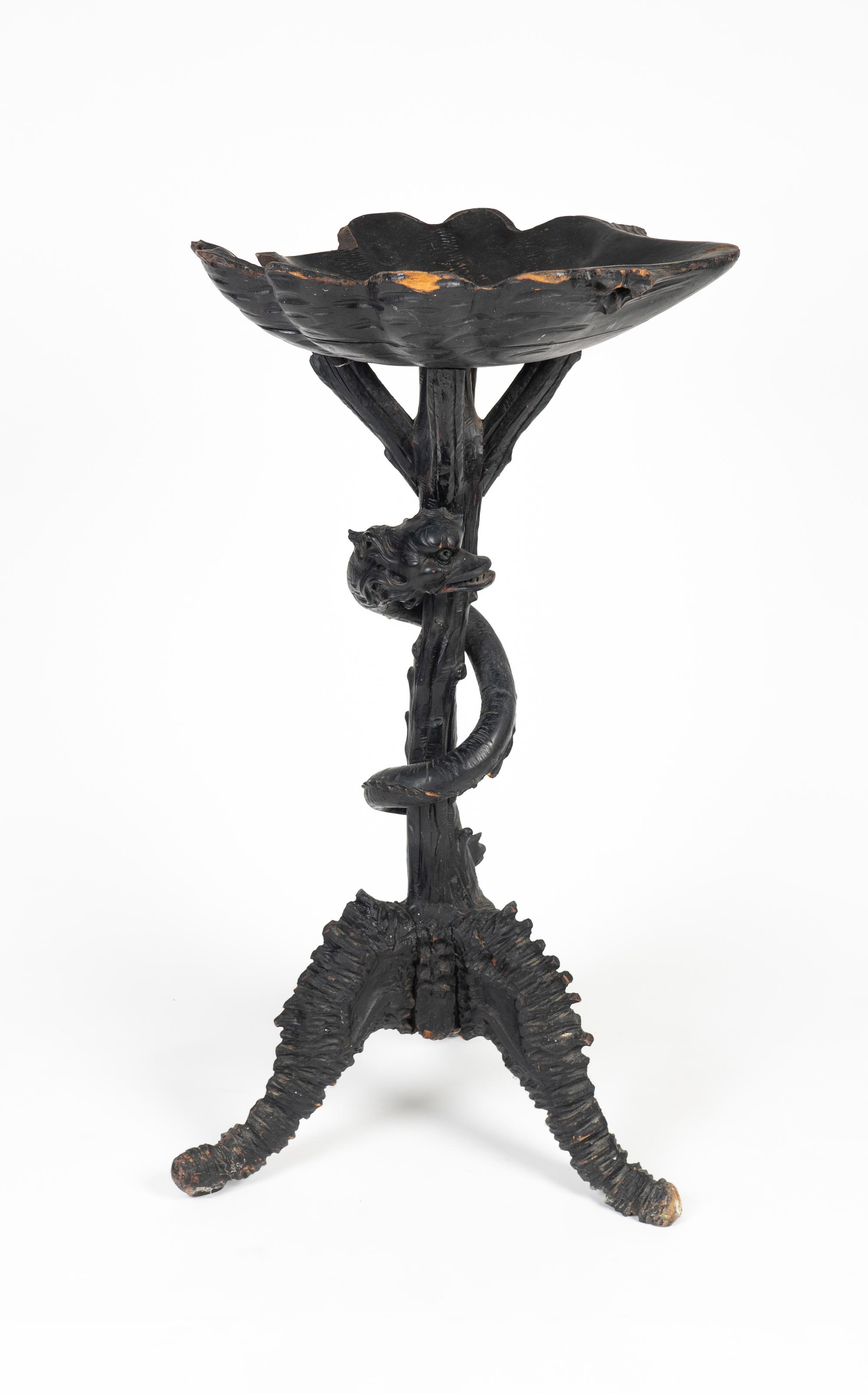 An Italian Carved Wood Snake-Entwined Grotto Table — 19TH CENTURY