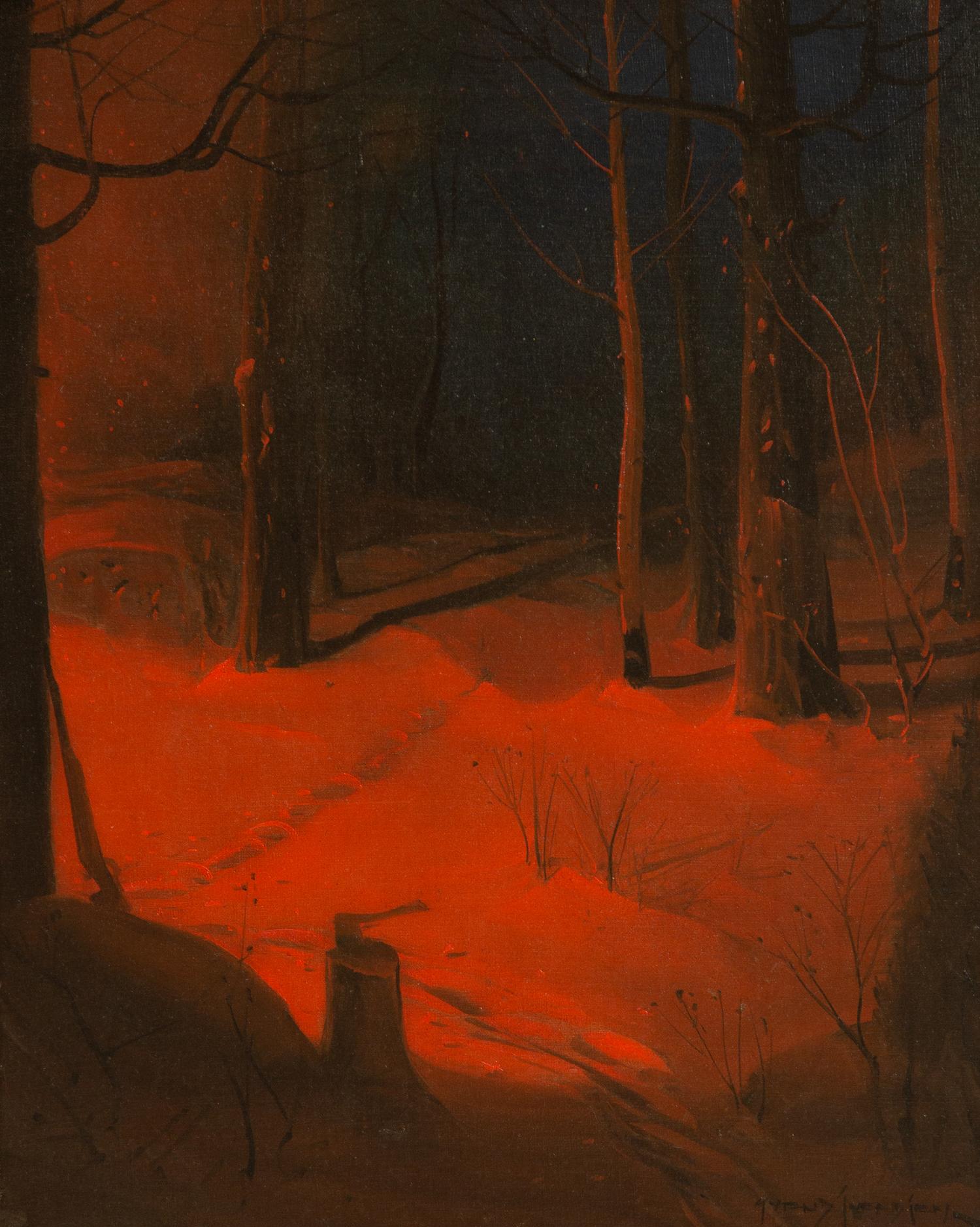 Red Twilight in the Snow