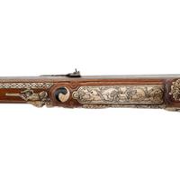 Contemporary Snaphance Rifle with Heavily Decorated Inlays by John B. Derrick (American, b.1936)