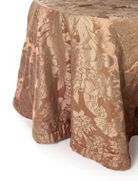 A Custom Damask Skirted Side Table