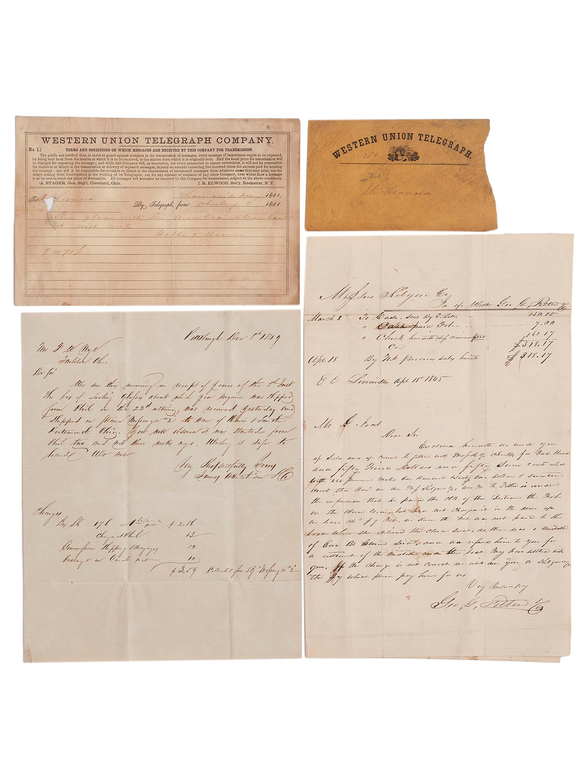 [OHIO]. A group of Ohio-related manuscripts and ephemera, including: