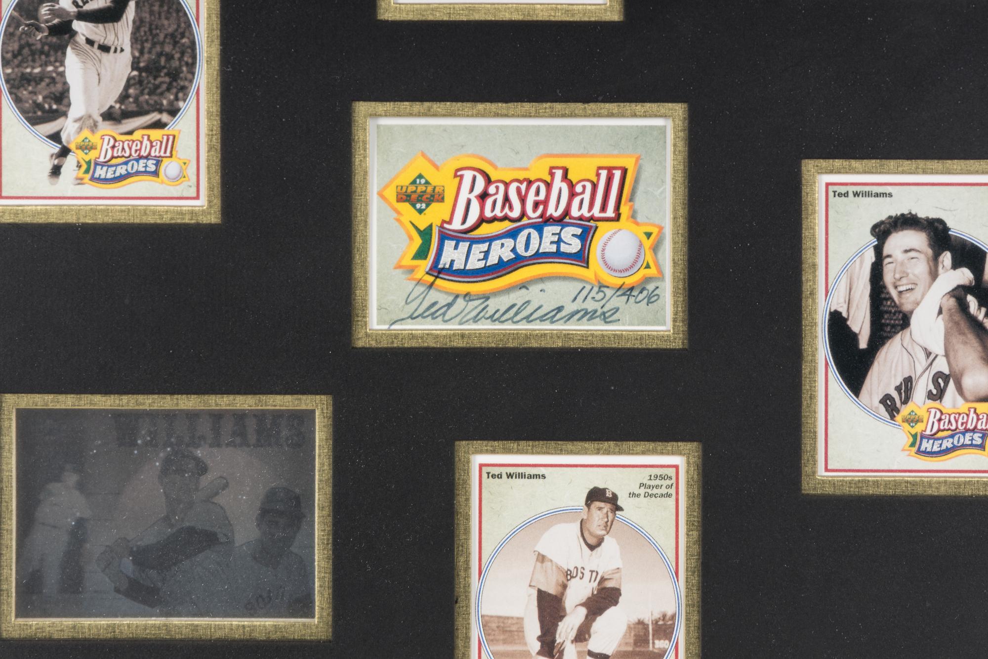 A 1992 Upper Deck Ted Williams Baseball Heroes Signed Autograph Display,