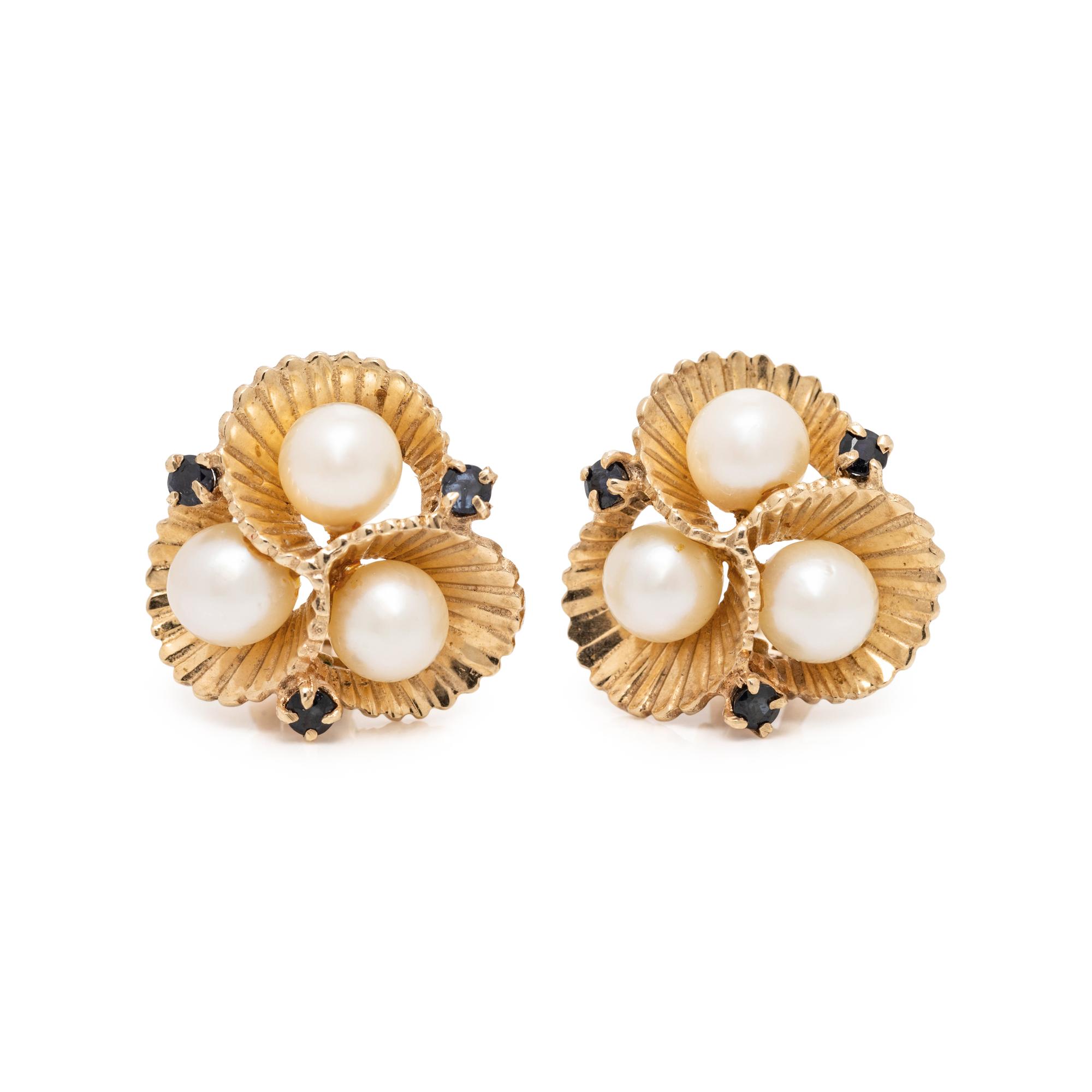 CULTURED PEARL AND SAPPHIRE SET
