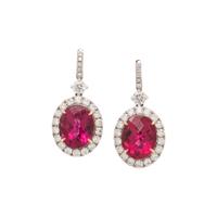 RUBELLITE AND DIAMOND EARRINGS
