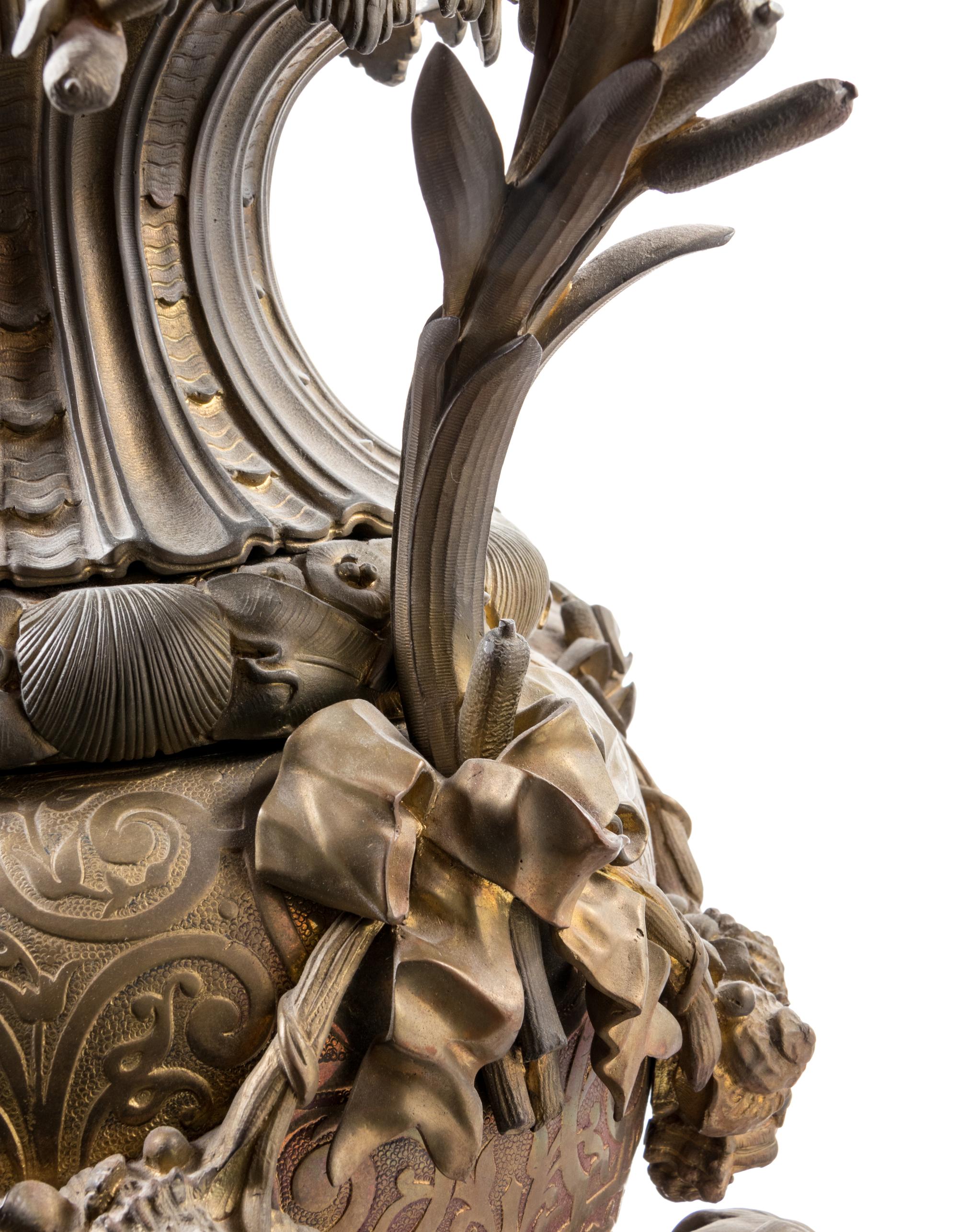 A Napoleon III Style Gilt Bronze Covered Urn