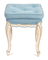 A Louis XV Style Painted Tabouret Height 18 x 15 1/2 inches square. — 20TH CENTURY