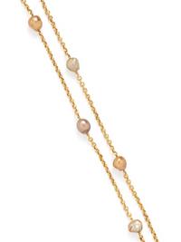 YVEL, YELLOW GOLD AND CULTURED BAROQUE PEARL STATION NECKLACE