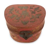 A Chinese Red and Gilt Lacquer Hat Box