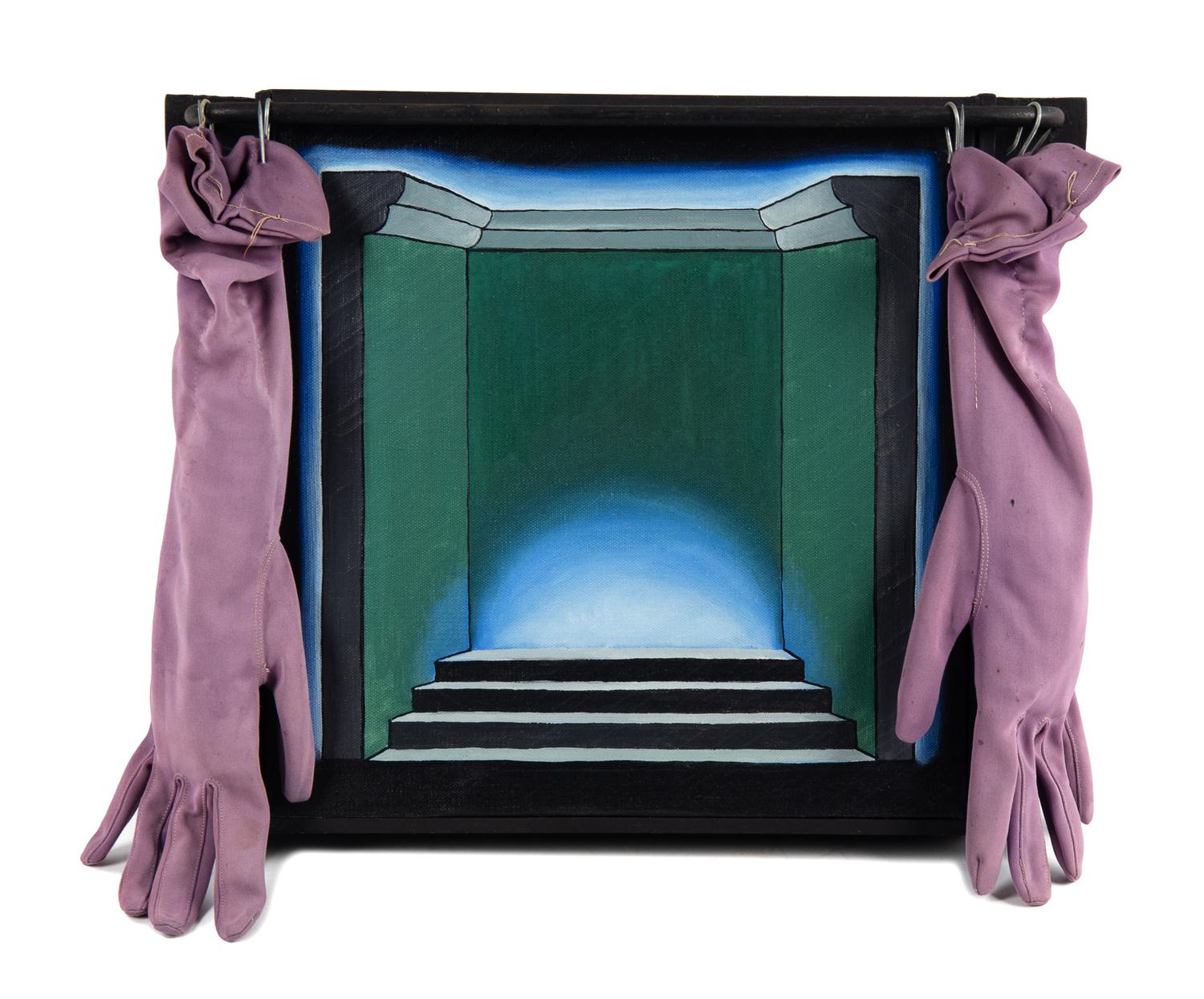 Untitled (Stepped Stage with Velvet Glove Curtain s), c. 1970