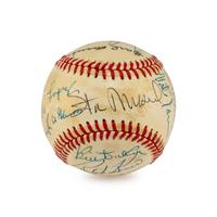 A Hall of Fame Multi Signed Autograph Baseball (PSA Sticker)