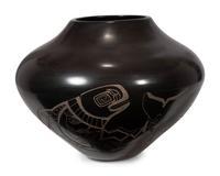 Pottery Jar, with Northwest Coast Design Elements