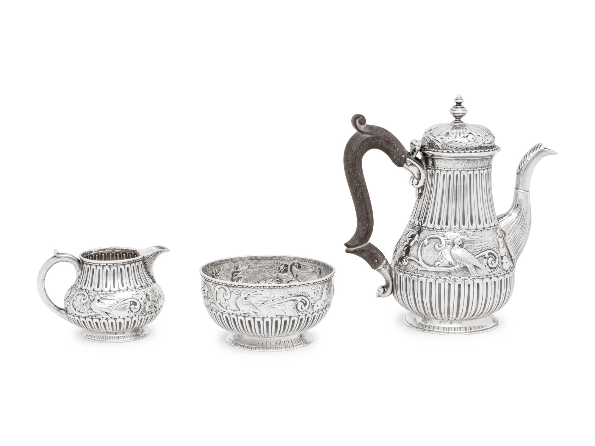 A Diminutive Victorian Silver Tea Set