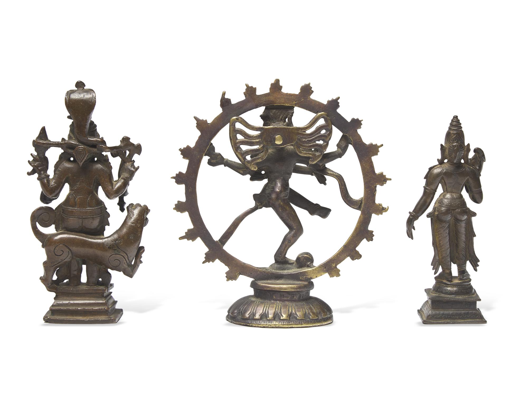 Three Indian Bronze Figures of Deities