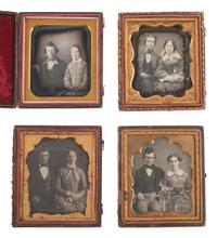 [EARLY PHOTOGRAPHY]. 19 sixth plate daguerreotypes of couples.