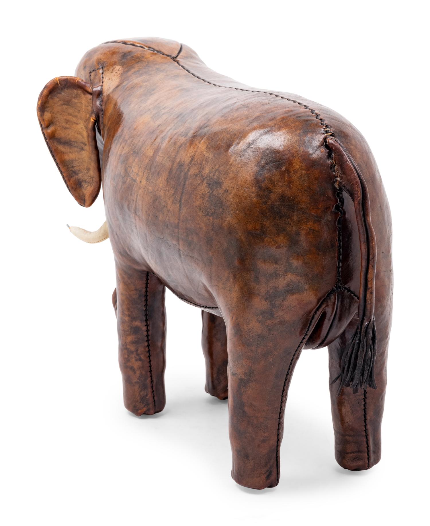 An Omersa and Company Leather Elephant Footstool