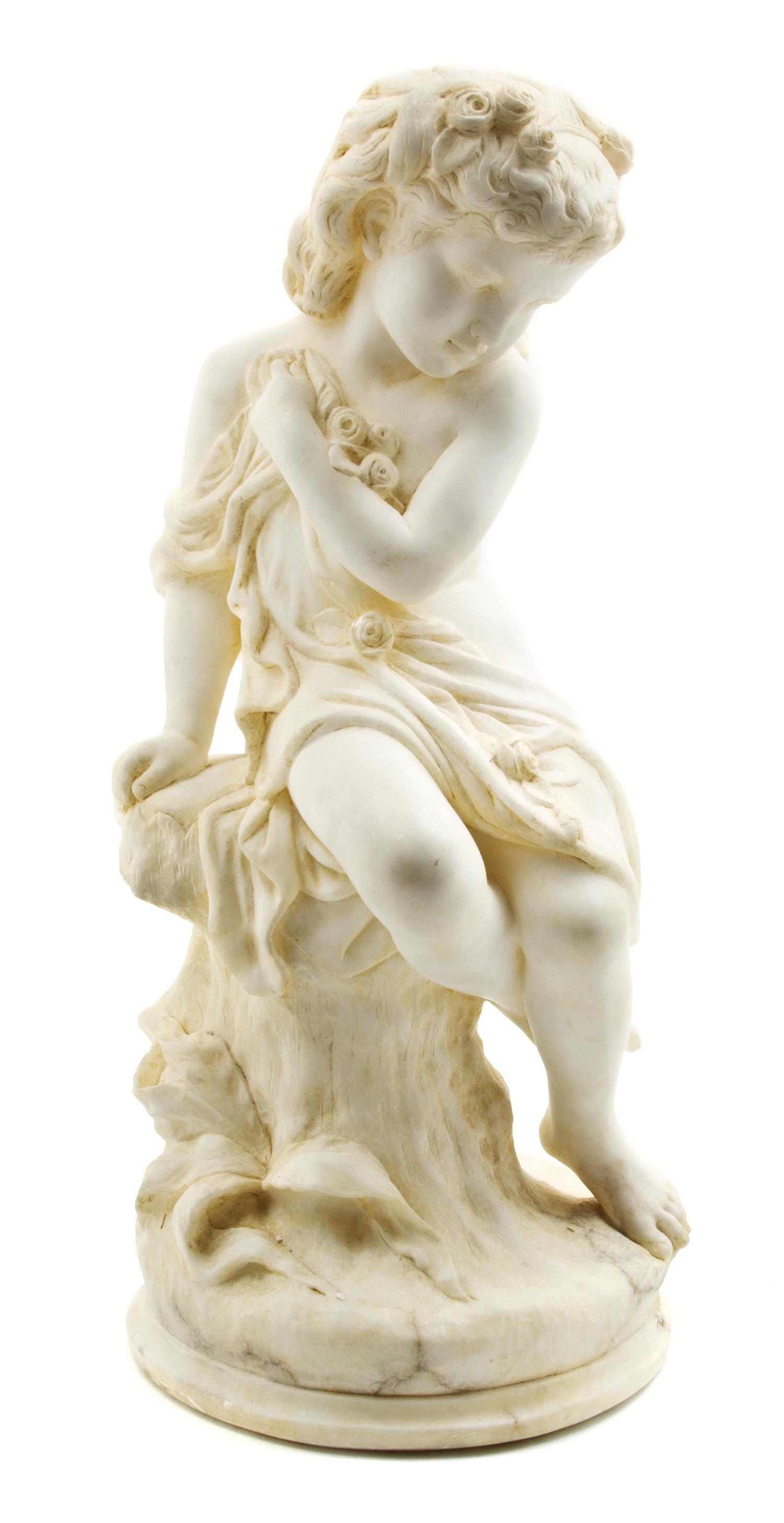 An Italian Marble Figure, Raffaello Romanelli (Italian, 1856-1928), Height 23 inches.