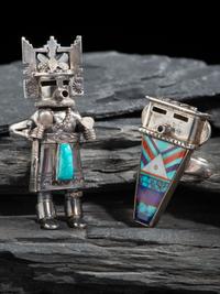Pair of Silver Katsina Rings