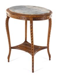 A Louis XVI Style Marble Top Side Table