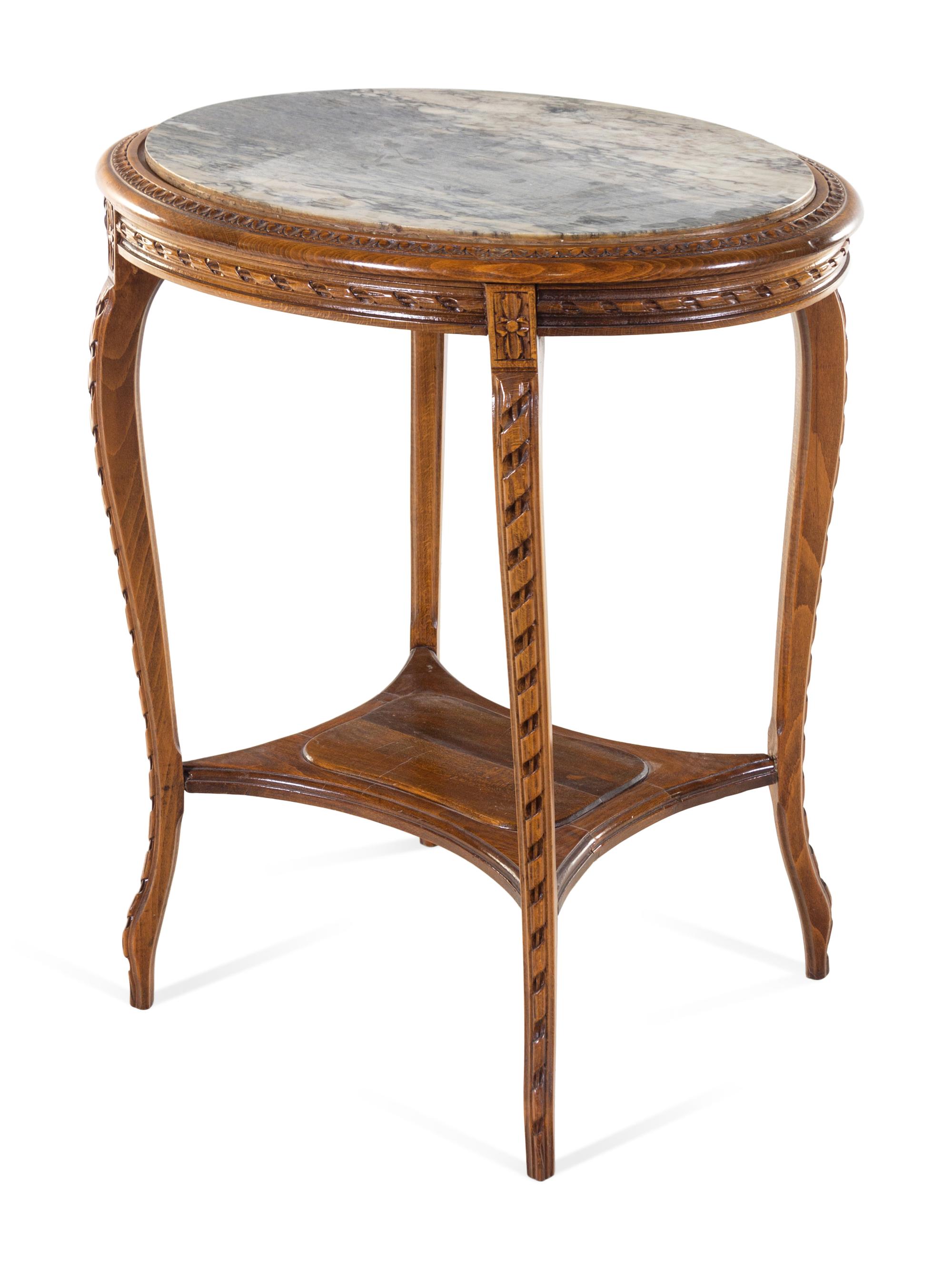 A Louis XVI Style Marble Top Side Table
