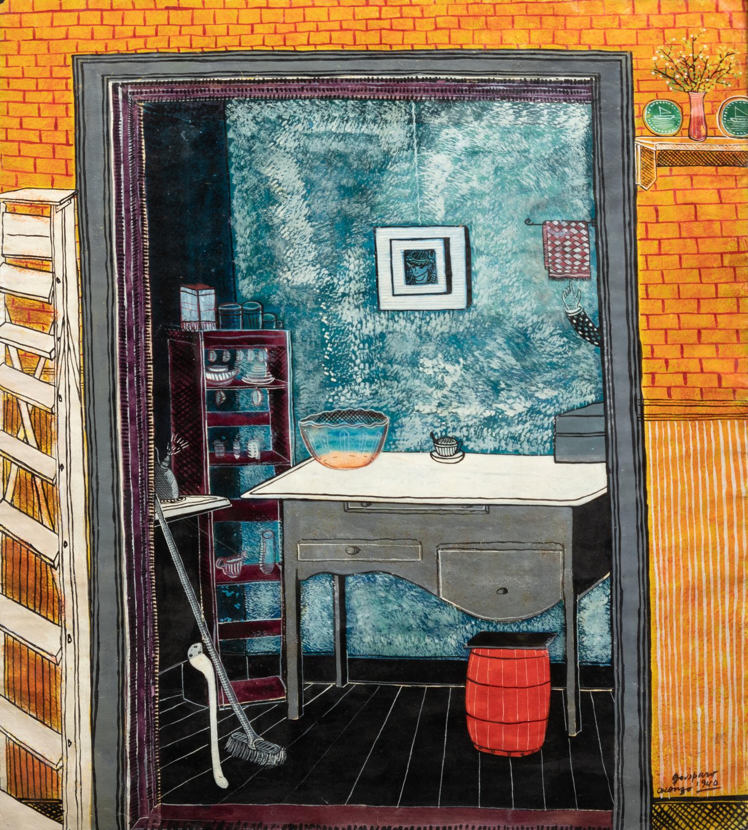 Untitled (Interior with Red Barrel)