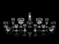 An English Cut Glass Stemware Service