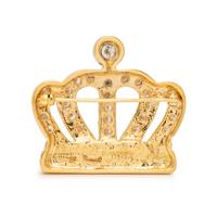 YELLOW GOLD AND DIAMOND CROWN PIN