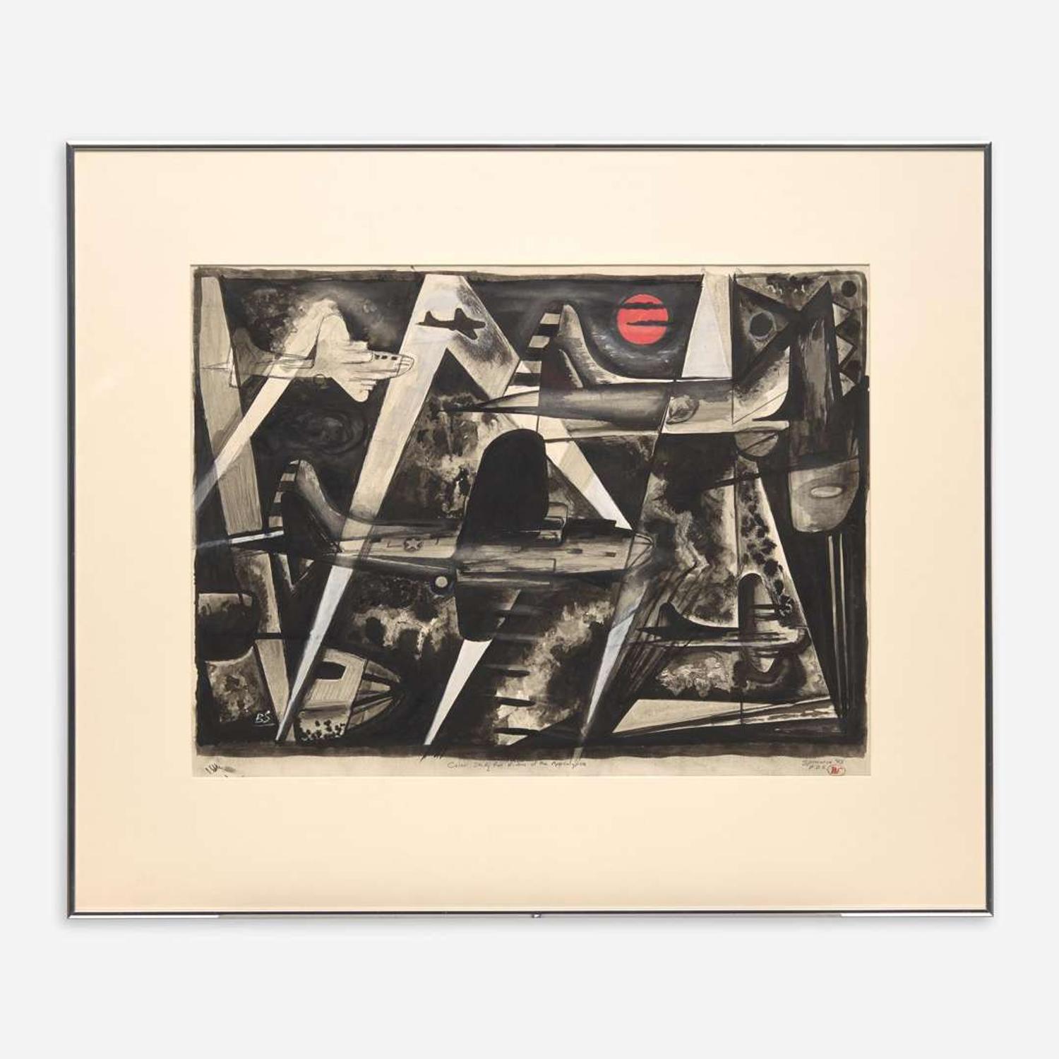 Benton Murdoch Spruance (American, 1904-1967) Color Study for 'Riders of the Apocalypse'