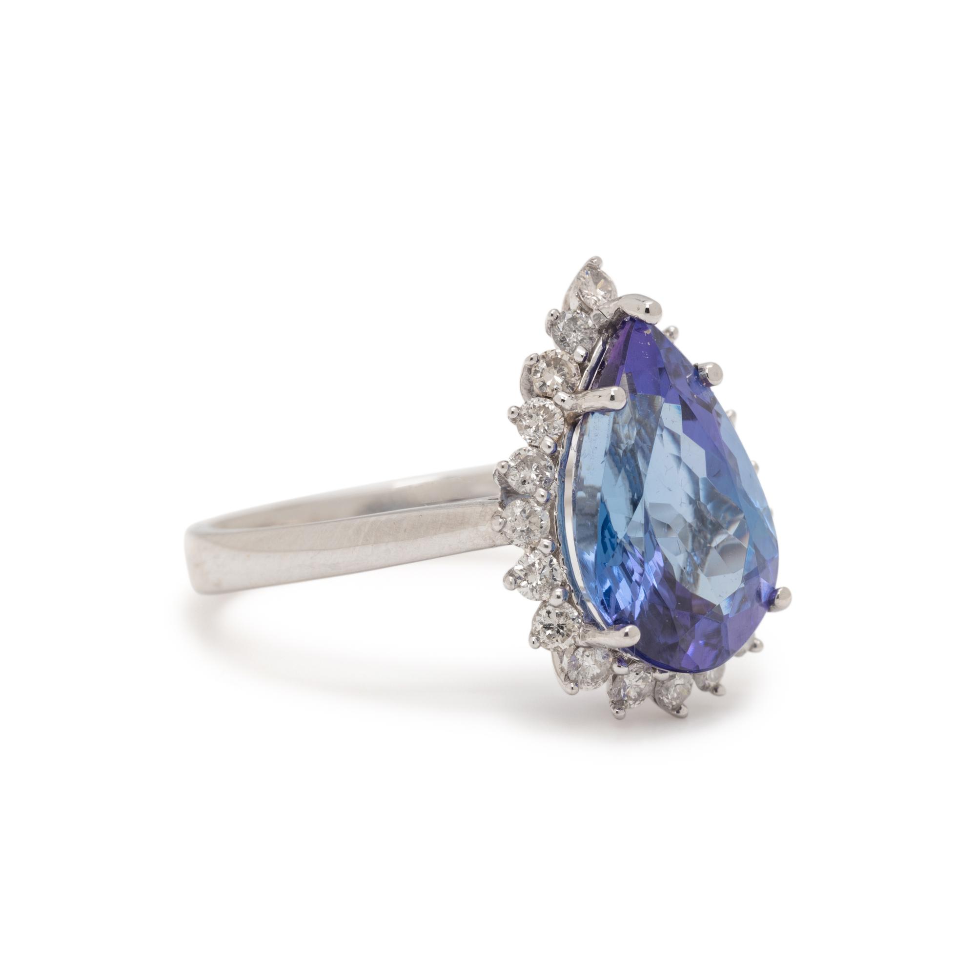 TANZANITE AND DIAMOND RING