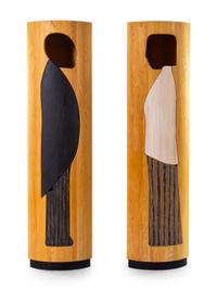 Man and Woman Two-Piece Corner Cabinet