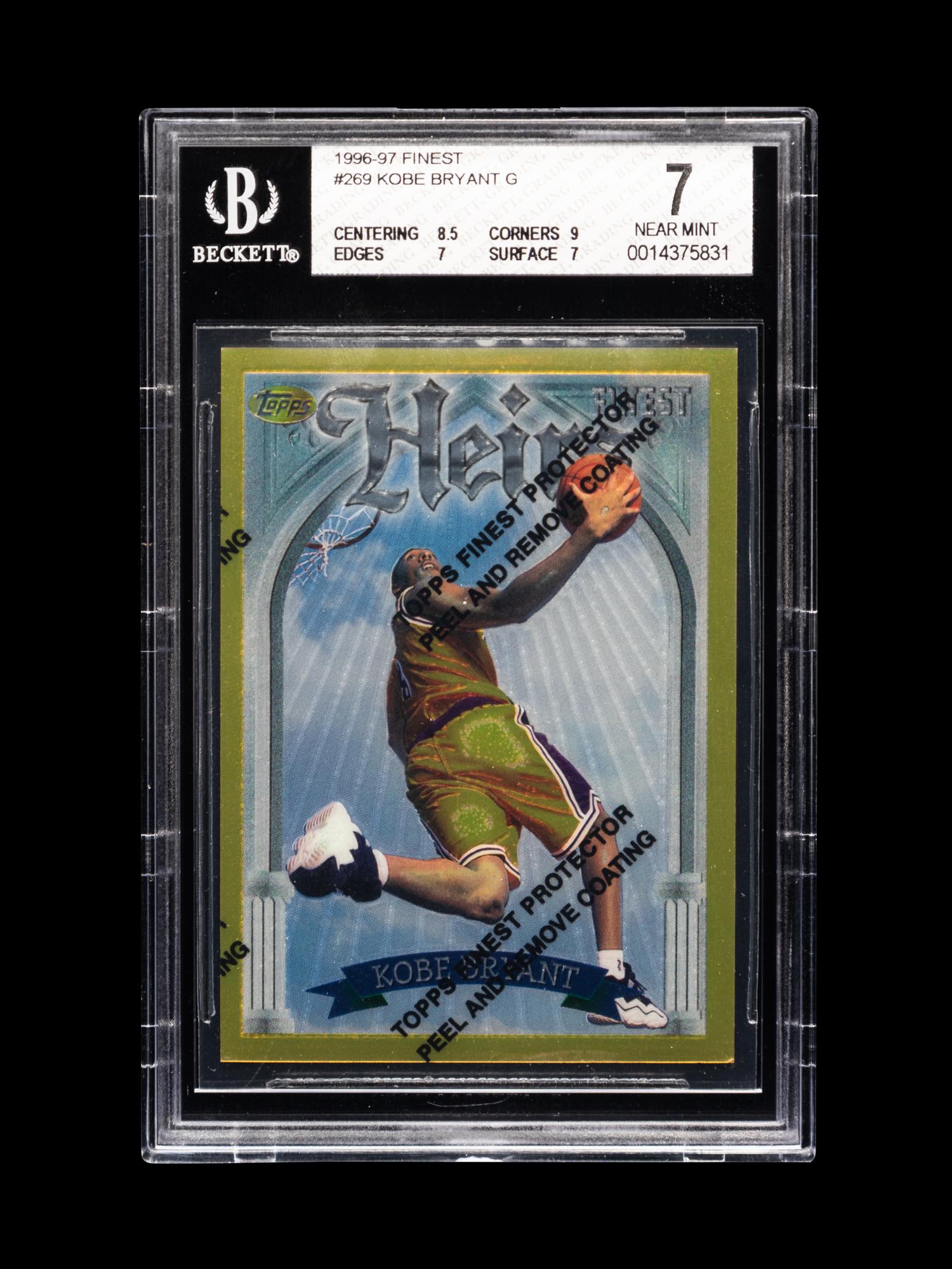 A 1996-97 Topps Finest Gold With Coating Kobe Bryant Rookie Basketball Card No. 269 (BGS 7 NM)