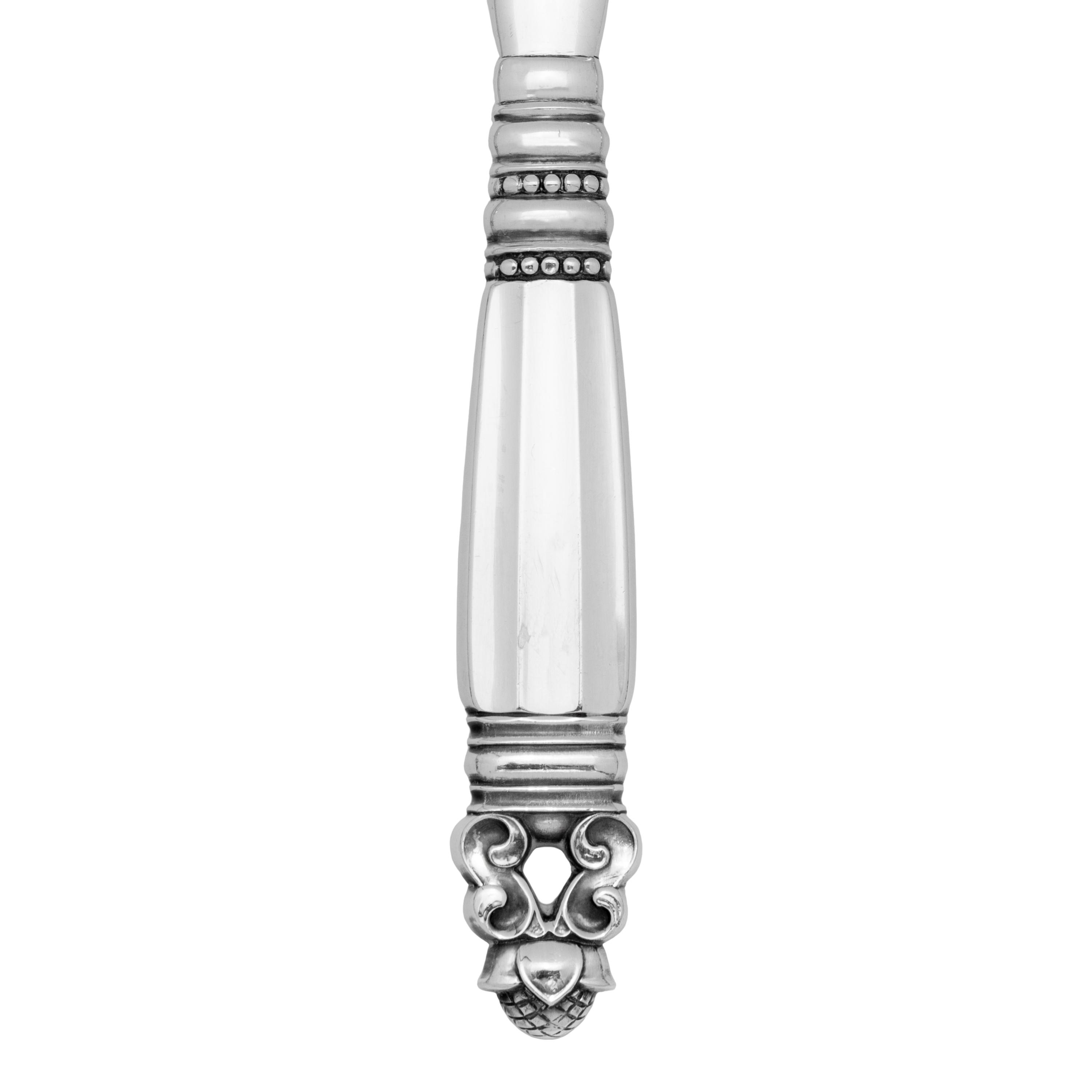 A Set of Eight Georg Jensen Acorn Silver Serving Articles