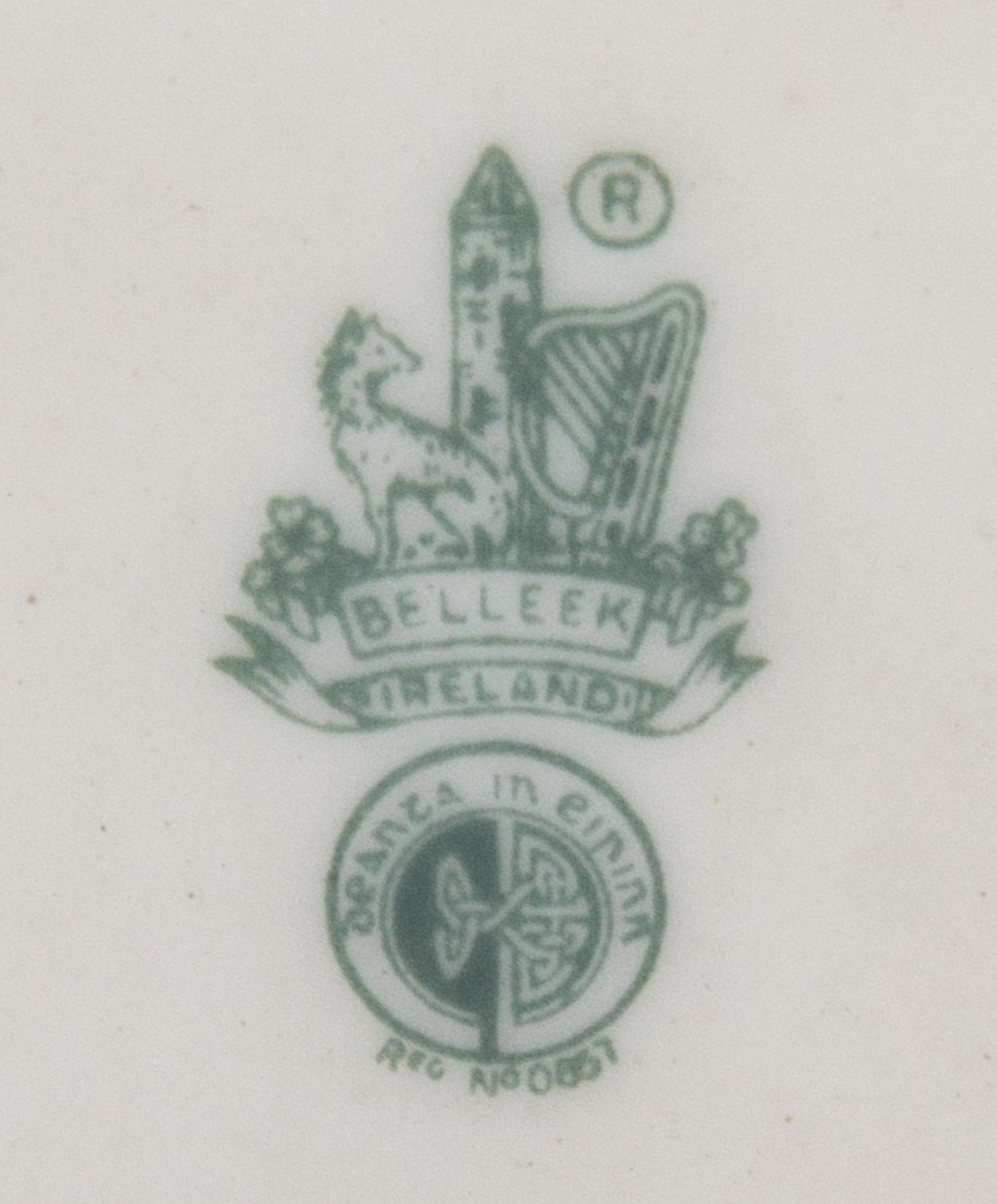 A Belleek Triple Fish Vase Height 15 1 /2 inches. — SIXTH GREEN MARK (1965-1980)