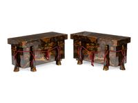 A Pair of Japanese Export Lacquer Lift-Top Chests
