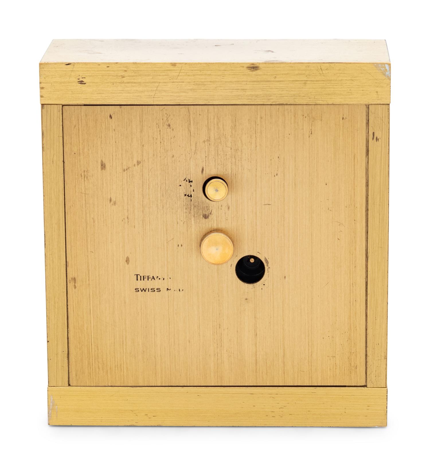 A Tiffany & Co. Brass Desk Clock