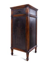 A Continental Walnut and Leather Pedestal