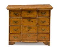 A Chippendale Style Pine Chest of Drawers Height 30 x width 36 1/4 x depth 21 1/2 inches. — 20TH CENTURY WITH EARLIER ELEMENTS