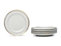 A Set of Eight Chinese Export Blue and Gilt Decorated Plates