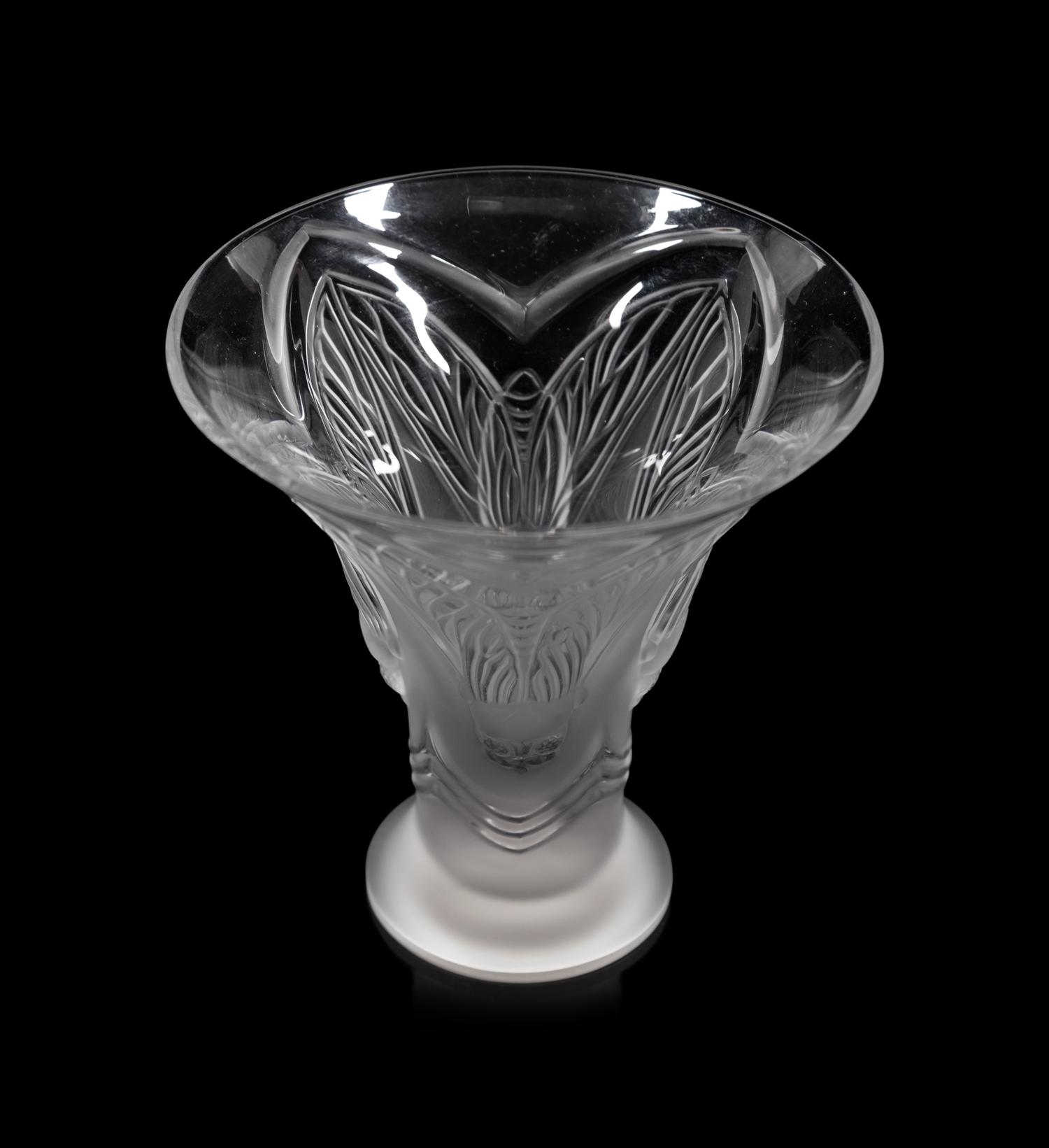 A Lalique Cigales Bud Vase