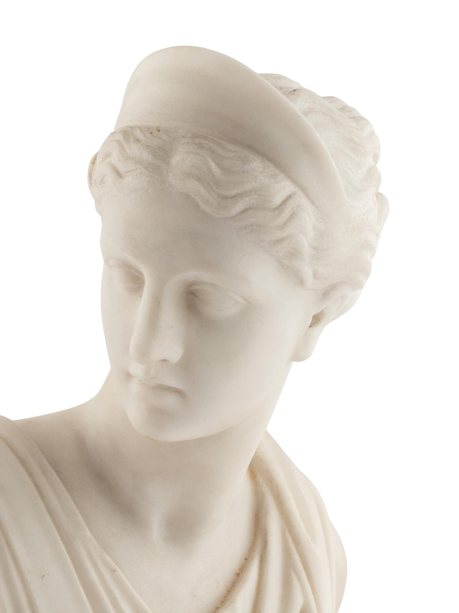 An Italian Marble Bust of Diana of Versailles